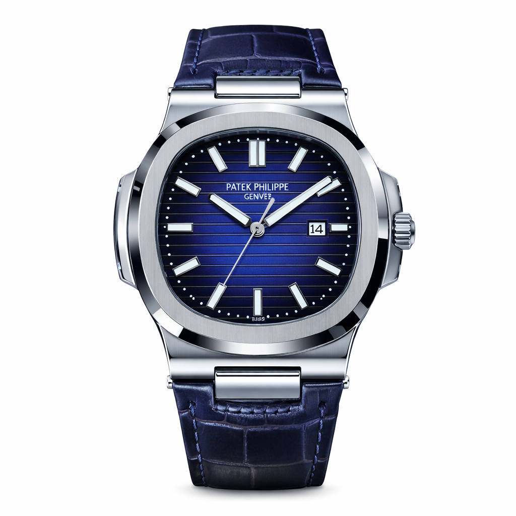 Nautilus Leather Strap Master Lock - Full Blue