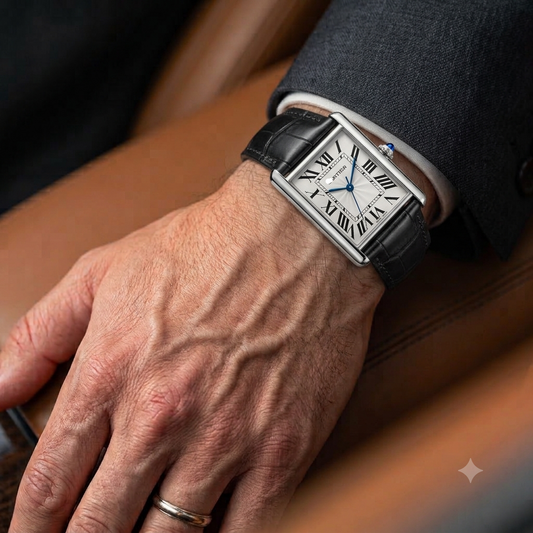 WHITE DIAL BLACK STRAP CT