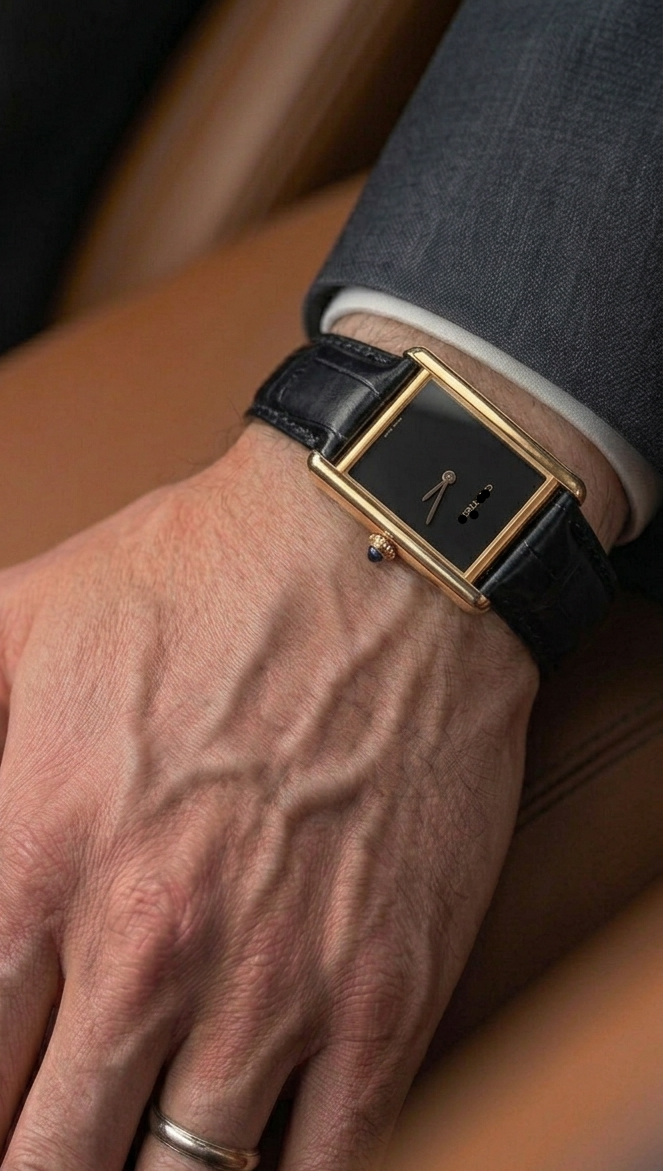 CT LATEST BLACK GOLDEN WATCH