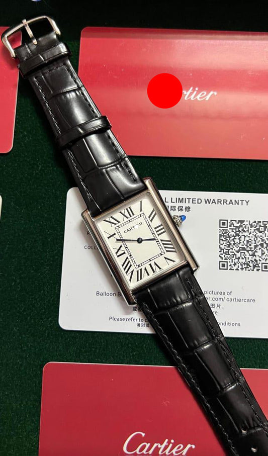 WHITE DIAL BLACK STRAP
