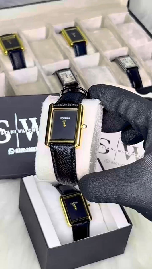 CT LATEST BLACK GOLDEN WATCH